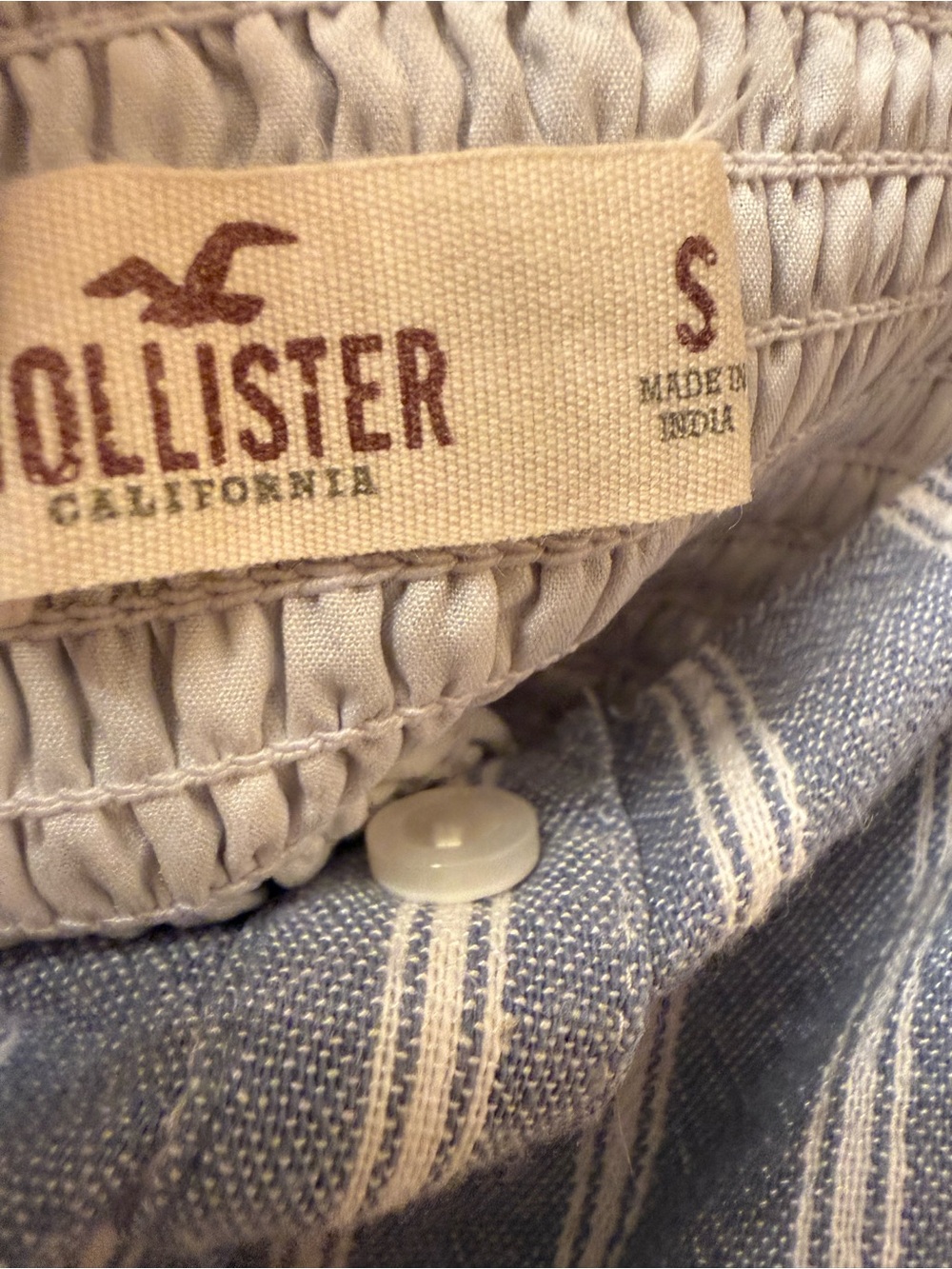 Hollister Blue and White Striped Button-Front Sundress - Picture 4 of 11